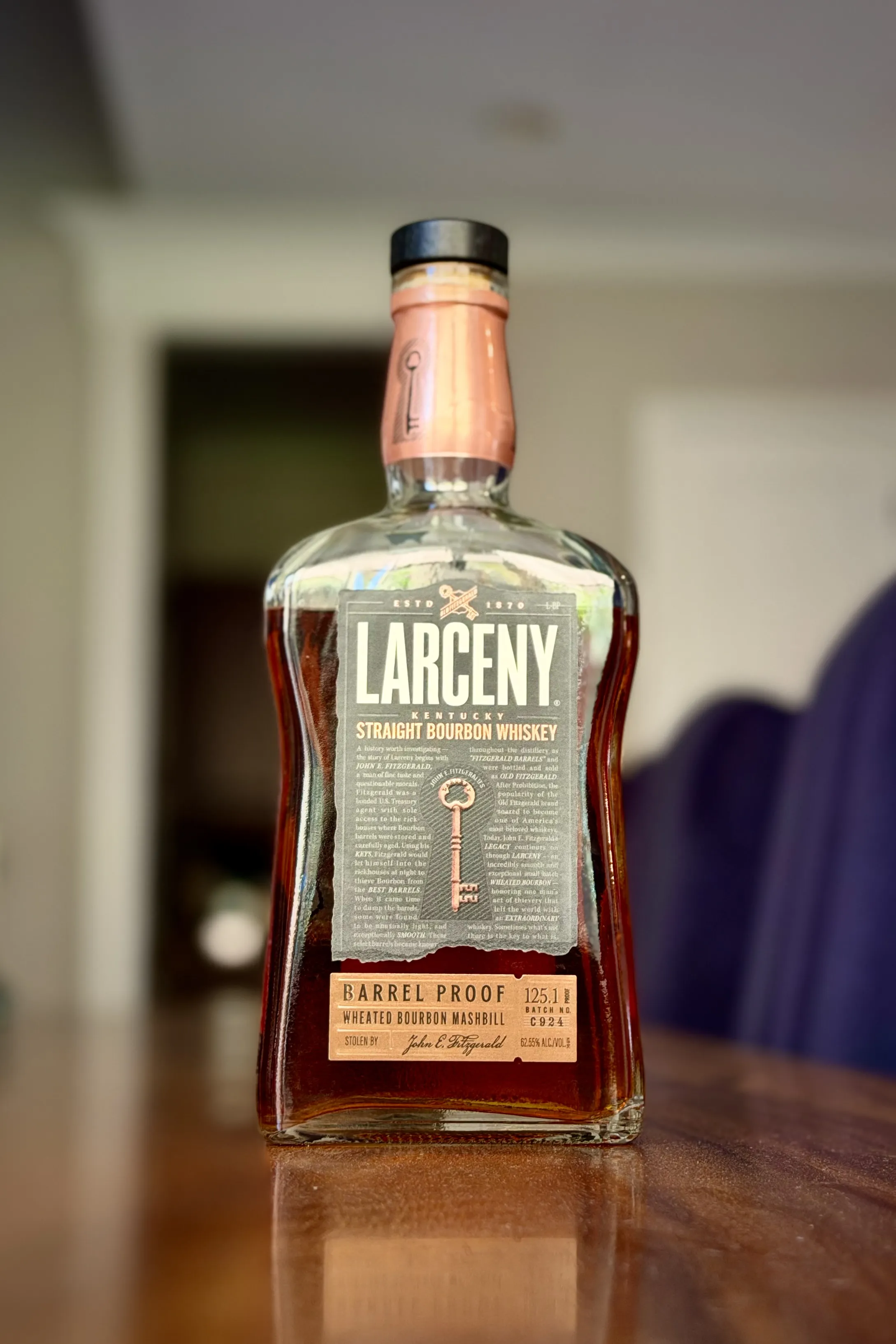Larceny Barrel Proof Bourbon — Batch C924